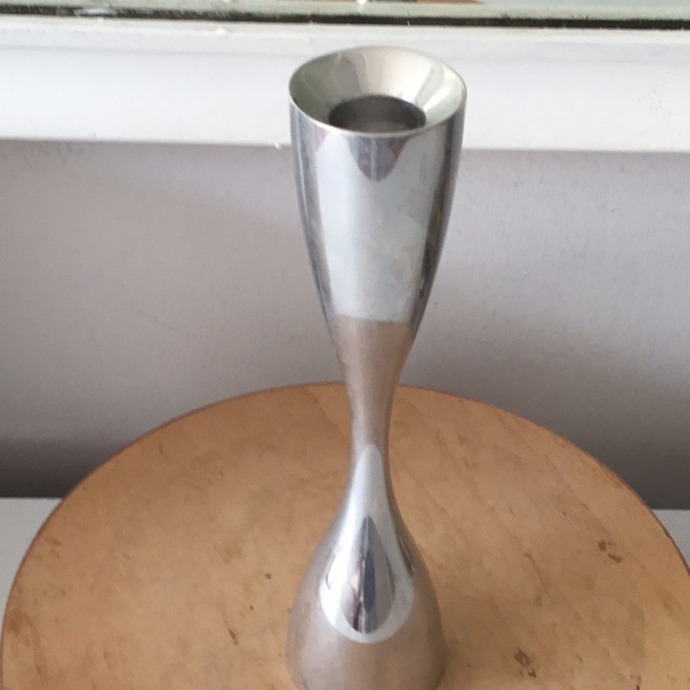 Nambe Studio signed candlestick holder